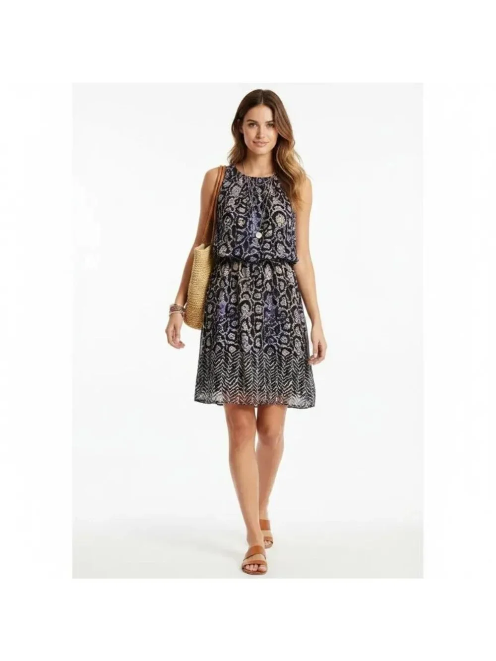 Tibi New York Women's Black Multi Color Animal Print 100% Silk Dress Size 2 - Picture 10 of 10